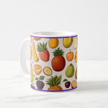 cup of coffee with fruit design
