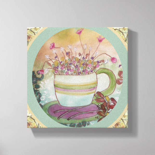 Cup of Flowers-2 Canvas Print (Front)