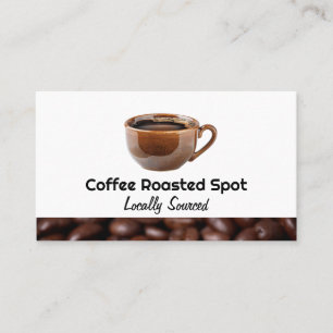 Cup of Fresh Brewed Coffee   Beans Business Card