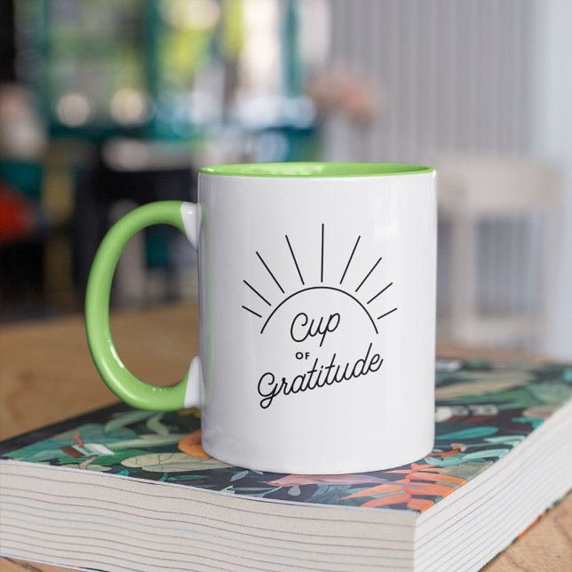 Cup of Gratitude Sunshine Modern Positivity Mug (Creator Uploaded)