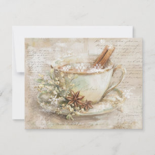 Cup of hot chocolate holiday card