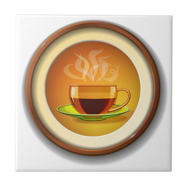 Cup of hot coffee. tile (Front)
