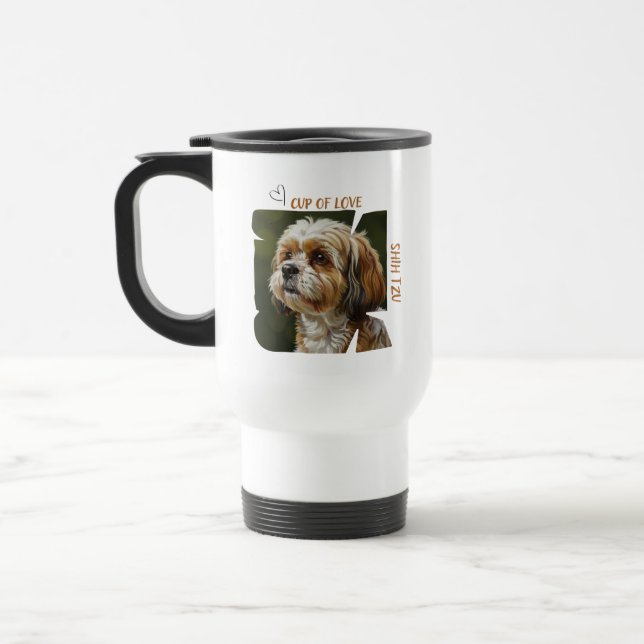 Cup of Love Dog Lover Traveller Mug  (Left)