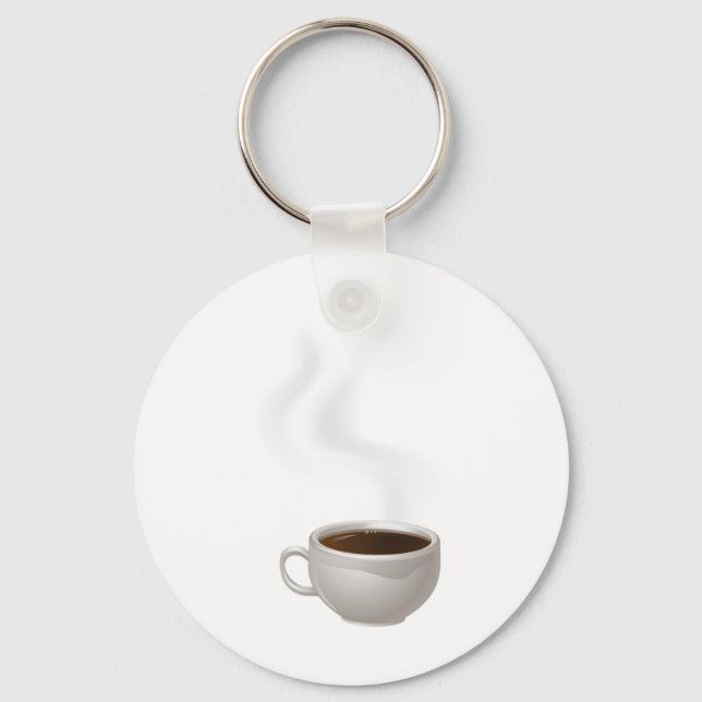 Cup of Steaming Coffee Key Ring (Front)