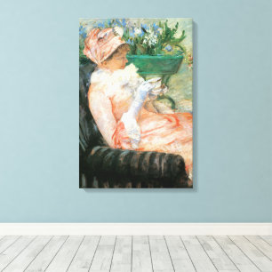 Cup of Tea by Mary Cassatt, Vintage Impressionism Canvas Print