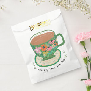 Cup of Tea Floral Quote Vintage Favour Bags