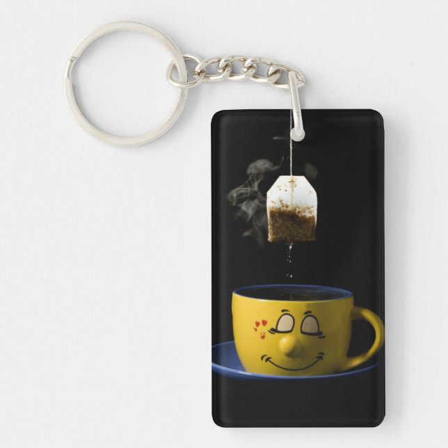 Cup of Tea Keyring/Keychain Key Ring (Front)