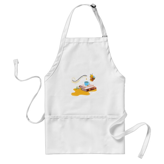 Cup of Tea Sweetened by a Honey Bee Cute Fun Apron (Front)
