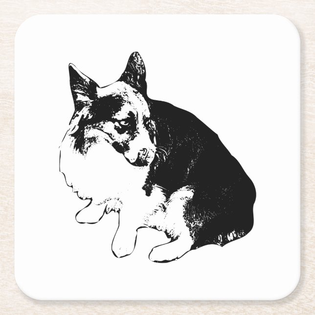 Cup Stand, Foxy Friend Square Paper Coaster (Front)