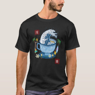 Cup Tea Great Wave Off Kanagawa Japanese Aesthetic T-Shirt