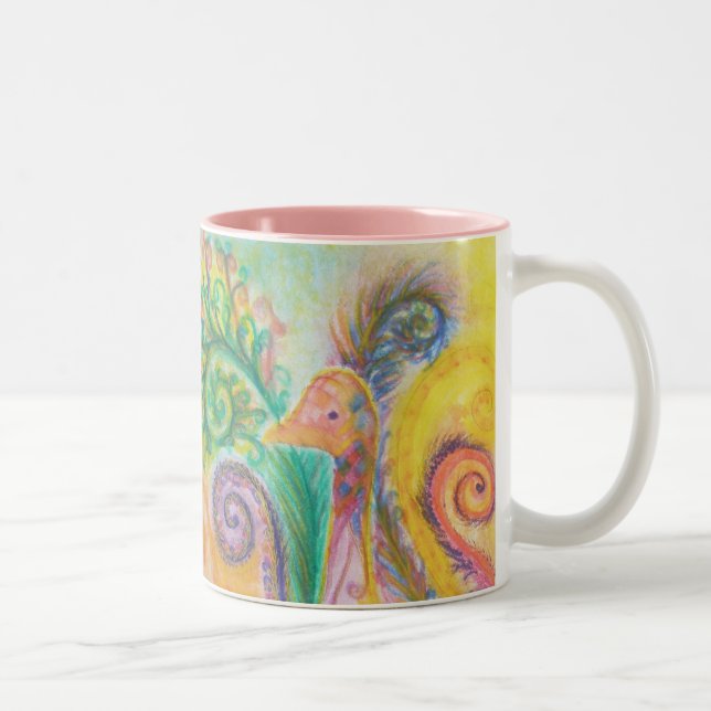 Cup with Colourful Bird Design (Right)