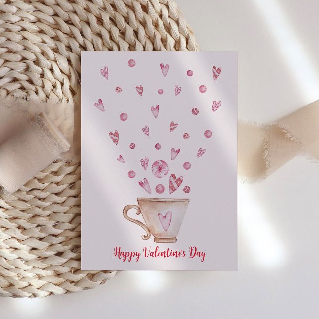 Cup with Hearts Valentine's day Holiday Card (Creator Uploaded)