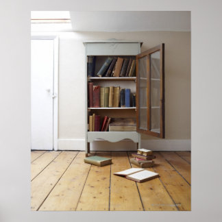 Cupboard full of books. poster