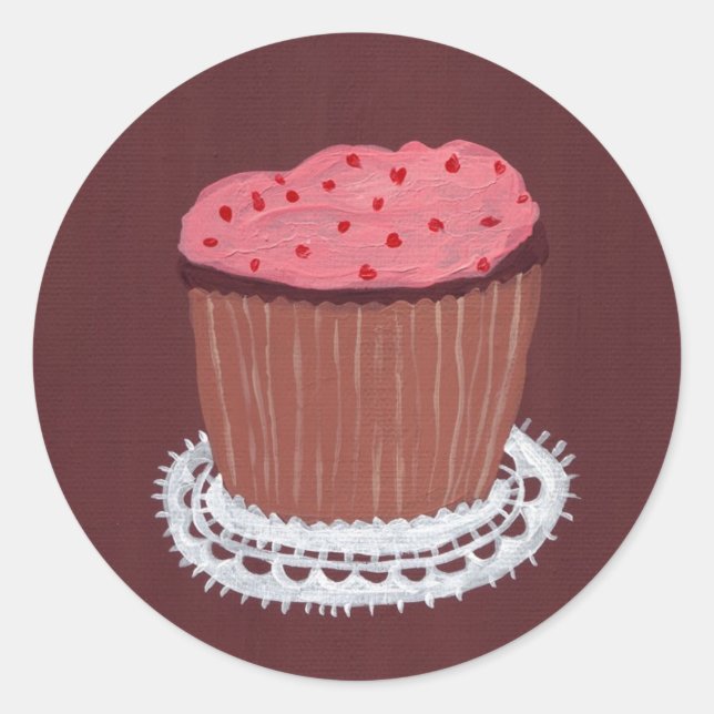 cupcake2_sm classic round sticker (Front)