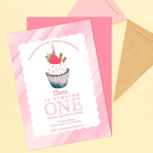 Cupcake 1st Birthday Invitation – Sweet Pink Bash 