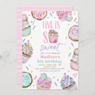 Cupcake 5th Birthday Party Five Is So Sweet Candy Invitation
