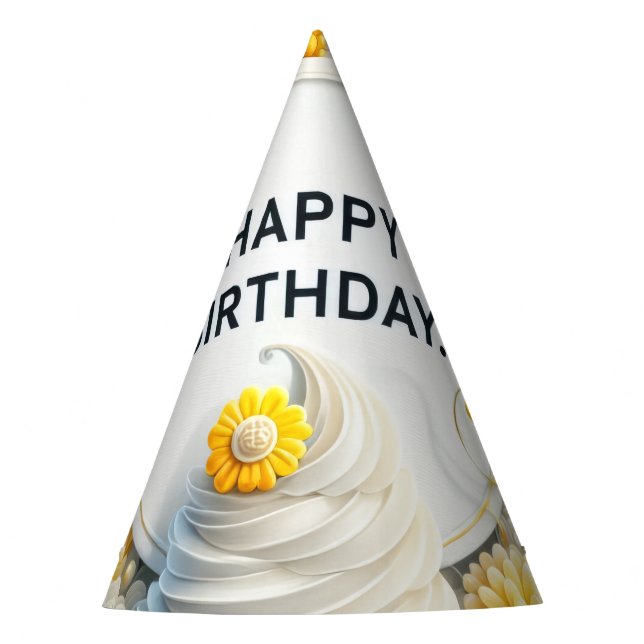 cupcake and balloon birthday party hat (Front)