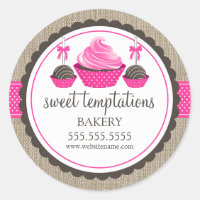 Cupcake and Cake Pops Bakery Box Seals