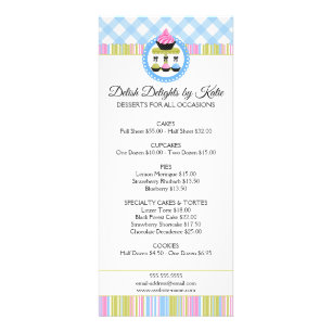 Cupcake and Cake Pops Bakery Promotional Rack Card