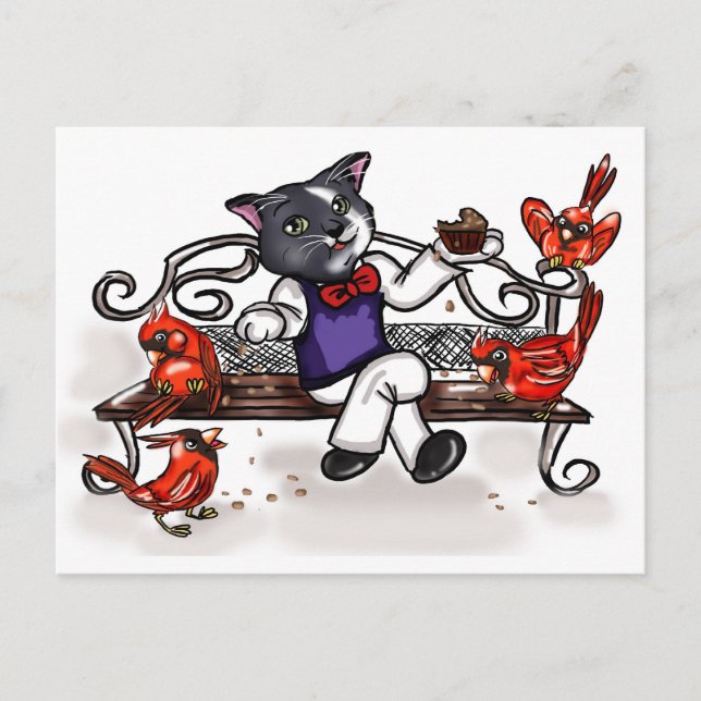 Cupcake and Cardinals Postcard (Front)