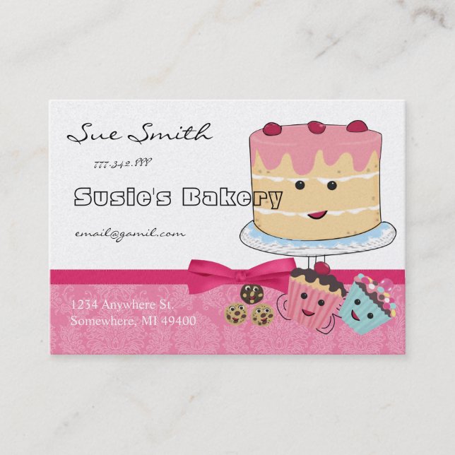 Cupcake and Cookies Bakery Business Card - (Front)