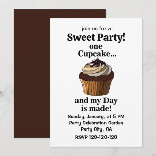 Cupcake And My Day is Made Cupcake Invitation