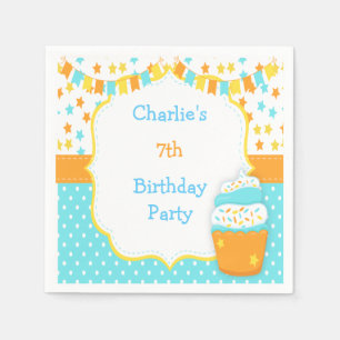 Cupcake and Sprinkles Birthday Party Napkin