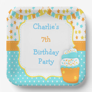 Cupcake and Sprinkles Birthday Party Paper Plate