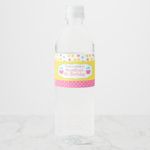 Cupcake and Sprinkles Birthday Party Water Bottle Label