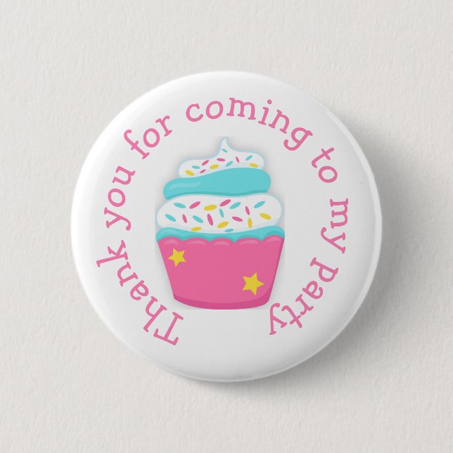 Cupcake and Sprinkles 'thank you for coming' 6 Cm Round Badge (Front)