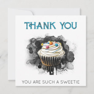 *~ CupCake AP99 Cup Cake THANK YOU Card