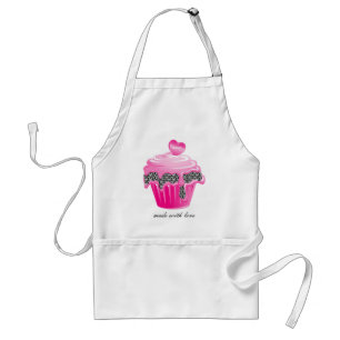 Cupcake Apron Pastry Chef Zebra Pink
