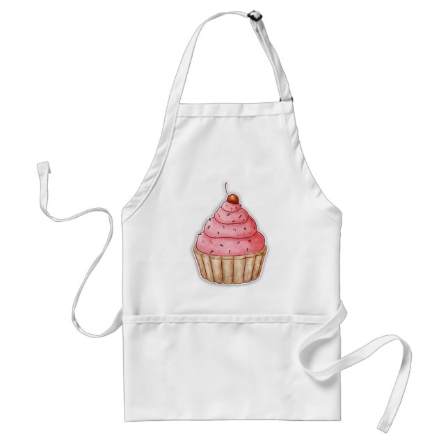 Cupcake Apron, Tasty Cupcake, Cherry Cupcake Standard Apron (Front)