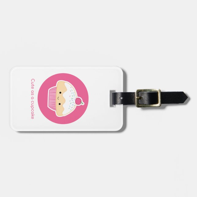 Cupcake, As cute as a cupcake Luggage Tag (Front Horizontal)