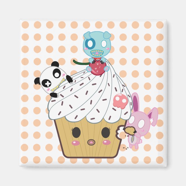 Cupcake Attack! (>_<) Magnet (Front)