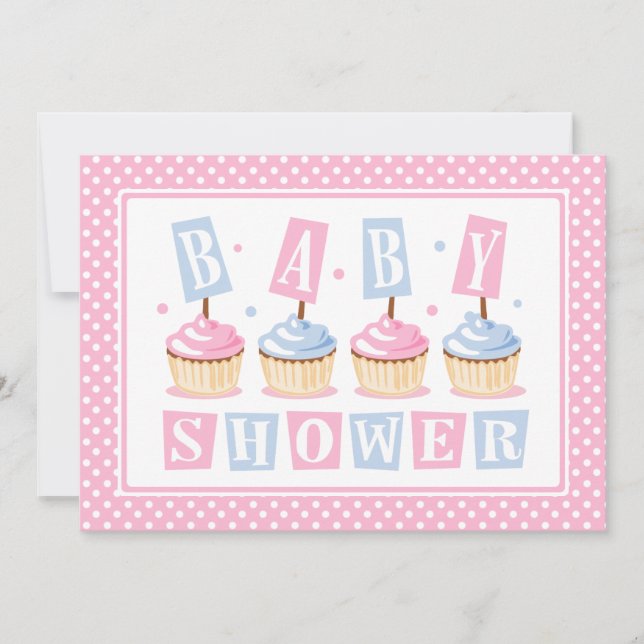 Cupcake Baby Shower Invitation (Front)