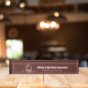 Cupcake Baker Bakery Chef Catering Business Nameplate