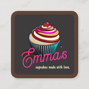 Cupcake Baker Bakery Chef Catering Square Business Card