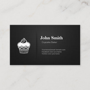 Cupcake Baker - Professional Premium Black Mesh Business Card