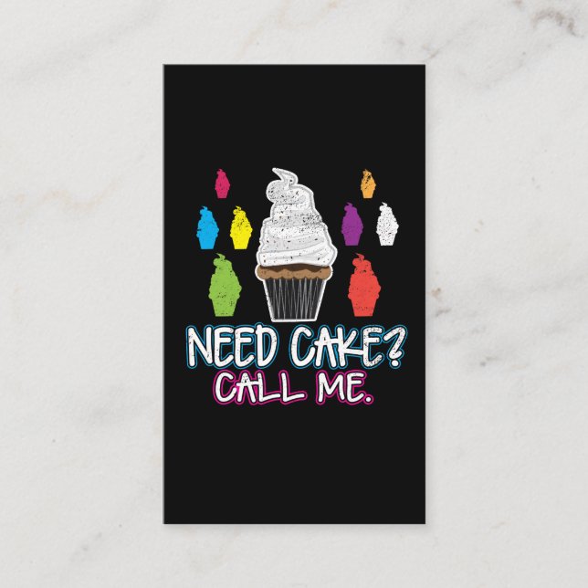 Cupcake Bakers Food Chef Need Cake Call Me Business Card (Front)