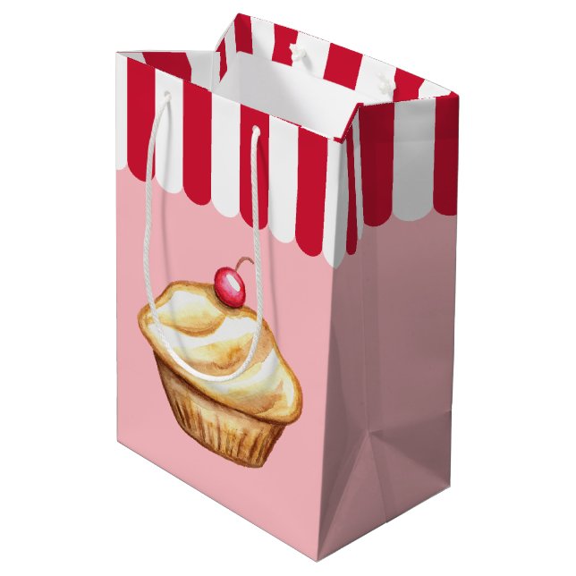 Cupcake Bakery Birthday Gift Bag (Back Angled)