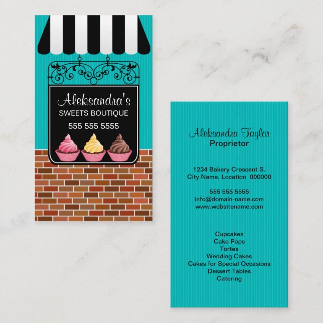 Cupcake Bakery Boutique Business Card (Front/Back)