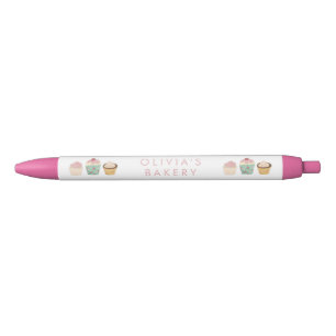 Cupcake Bakery Business Black Ink Pen