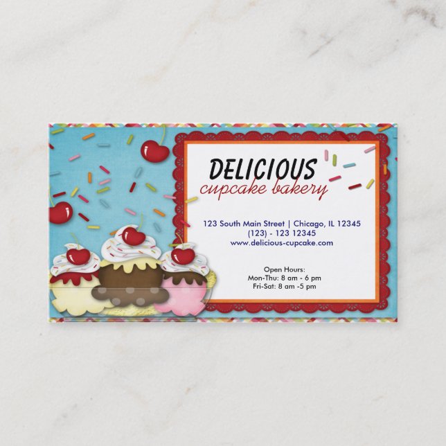 Cupcake Bakery Business Card (Front)