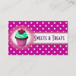 Cupcake Bakery Business Card Purple