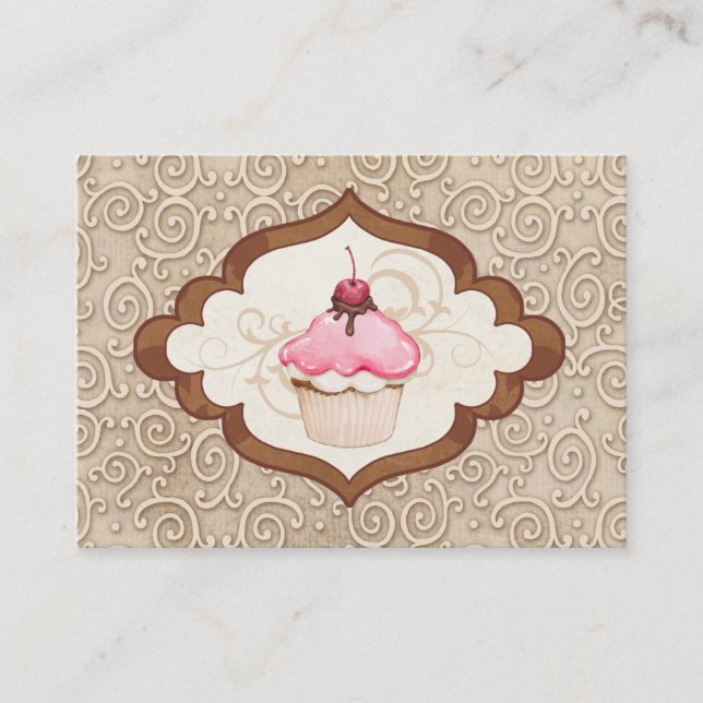 Cupcake Bakery Business Card- SRF Business Card (Front)