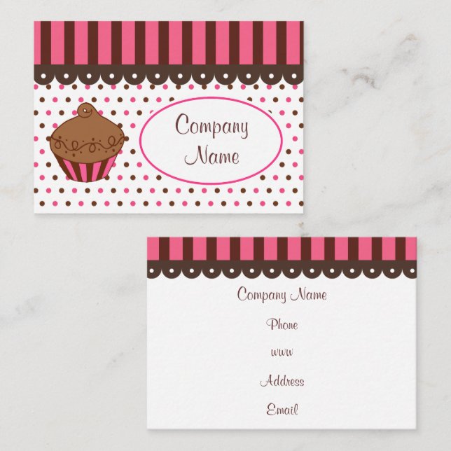 Cupcake Bakery Business Cards (Front/Back)