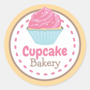 Cupcake Bakery Circle Sticker Label