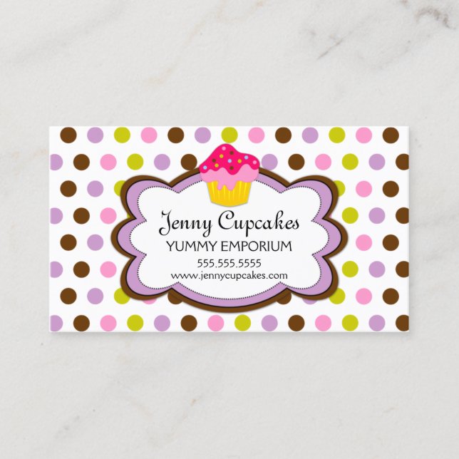 Cupcake Bakery Cloud Business Card (Front)