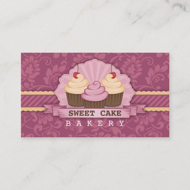 Cupcake Bakery Cute Business Card (Front)